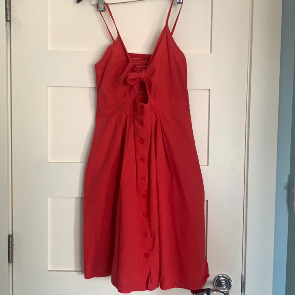RED TIE UP summer dress
